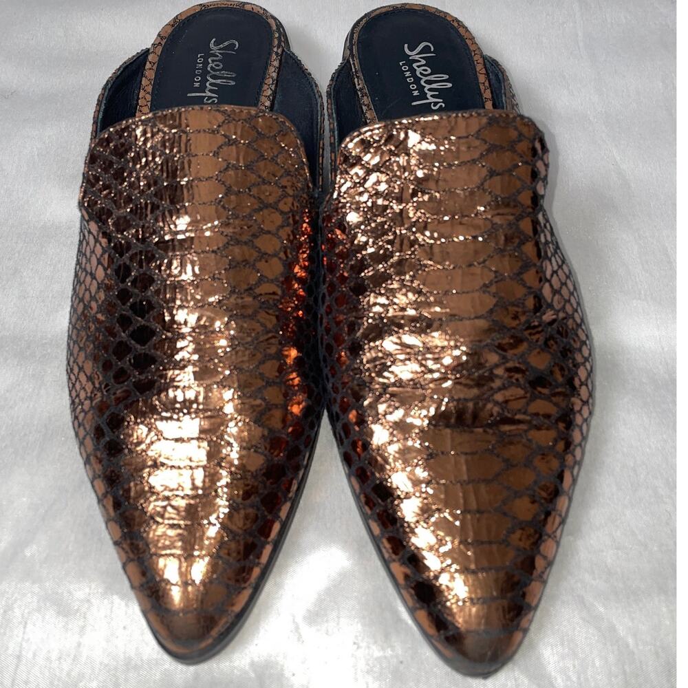 Shellys London Cantara Metallic Mules in Bronze - Women's Size 43 (US 12)